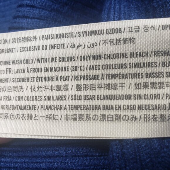 Abercrombie & Fitch Bodysuit Womens XL Blue Ribbed Knit Long Sleeve Wrap Deep V - Picture 5 of 9